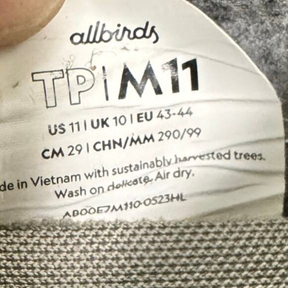 Allbirds Tree Piper Sneakers Men’s 11 Black Knit Lightweight Casual Shoes - Picture 7 of 8